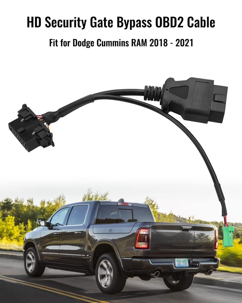 AUGREX كابل تجاوز بوابة الأمان عالية الدقة OBD 2، حزام كشف كابل الطاقة OBD-ii OBD-2 مناسب لذاكرة دودج كومينز 1500 2500 2018 2019 2020 2021 - Image 2